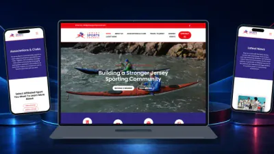 Jersey Sports Council website on desktop and mobile