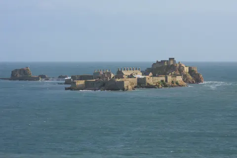 Elizabeth Castle on its coastal island in Jersey