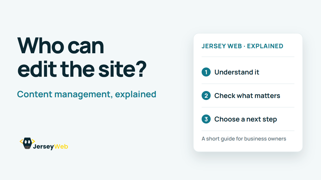 Jersey Web video: Who can edit the site?