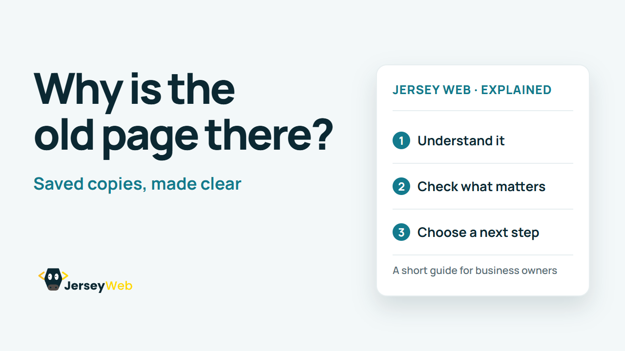 Jersey Web video: Why is the old page there?